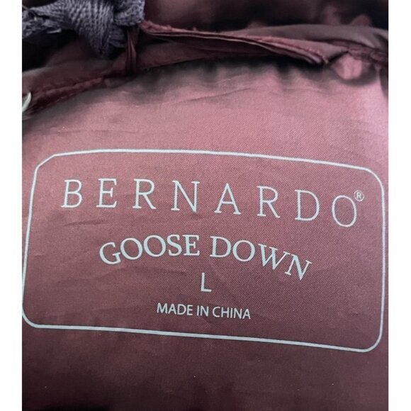 Bernardo Purple Packable Puffer Hooded‎  Down Jacket Lightweight Gorpcore Large - Picture 5 of 6